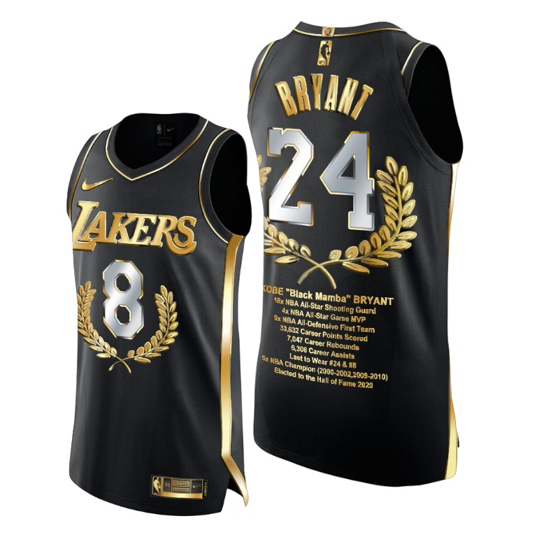 Men's Los Angeles Lakers Kobe Bryant #24 NBA Anniversary of Golden Limited Mamba Week Black Basketball Jersey KJC0883WA